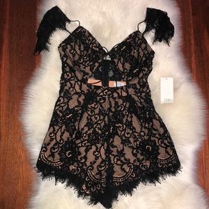 Tobi Black Lace Romper